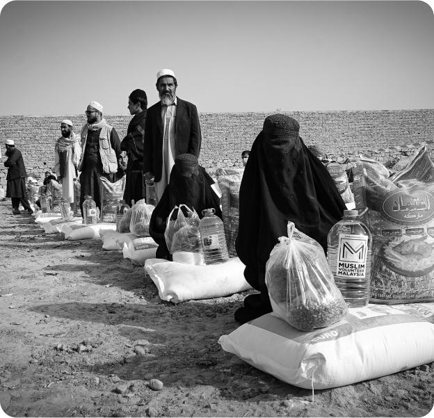 aid packages delivered to persons in need